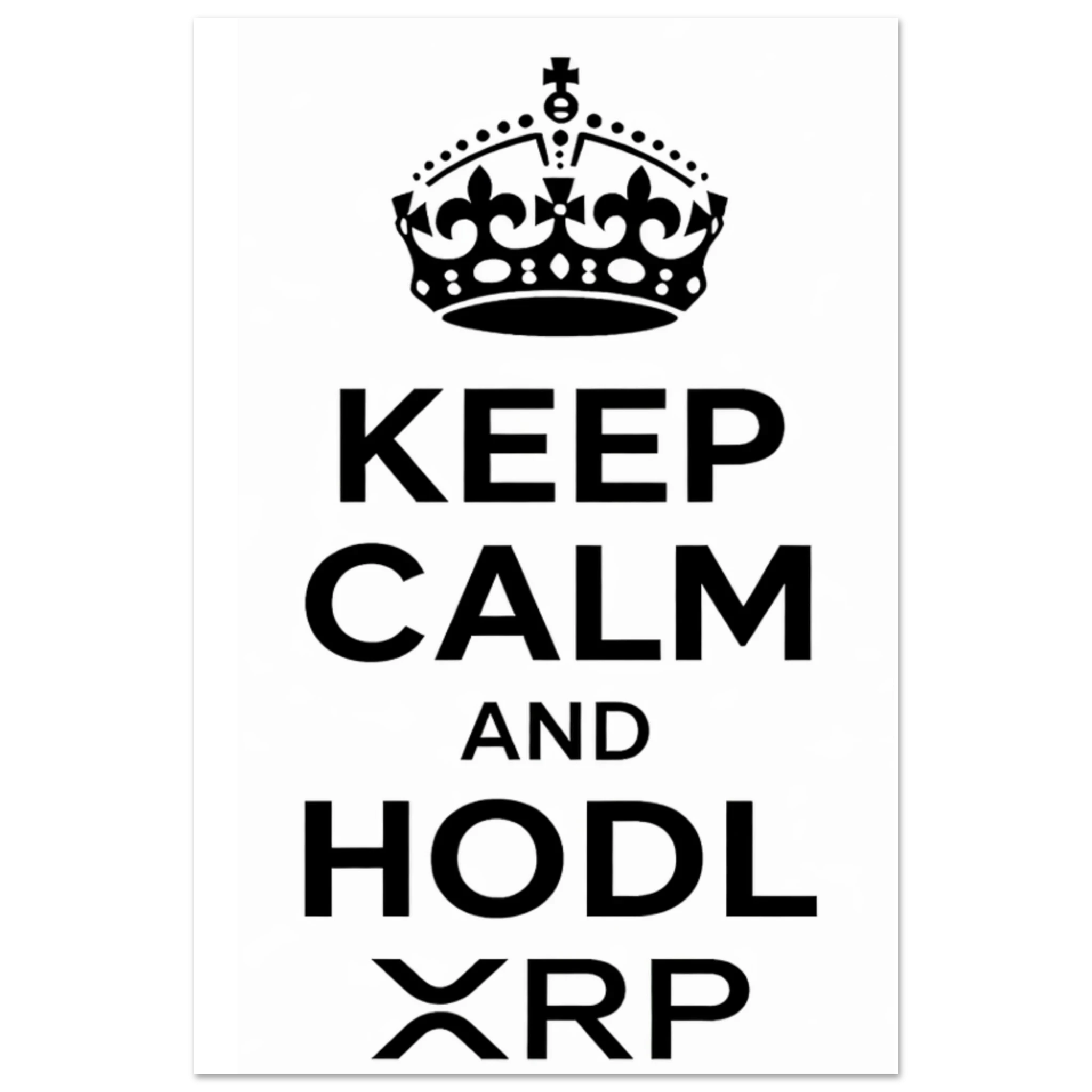 Keep Calm and HODL XRP Fine Art Poster