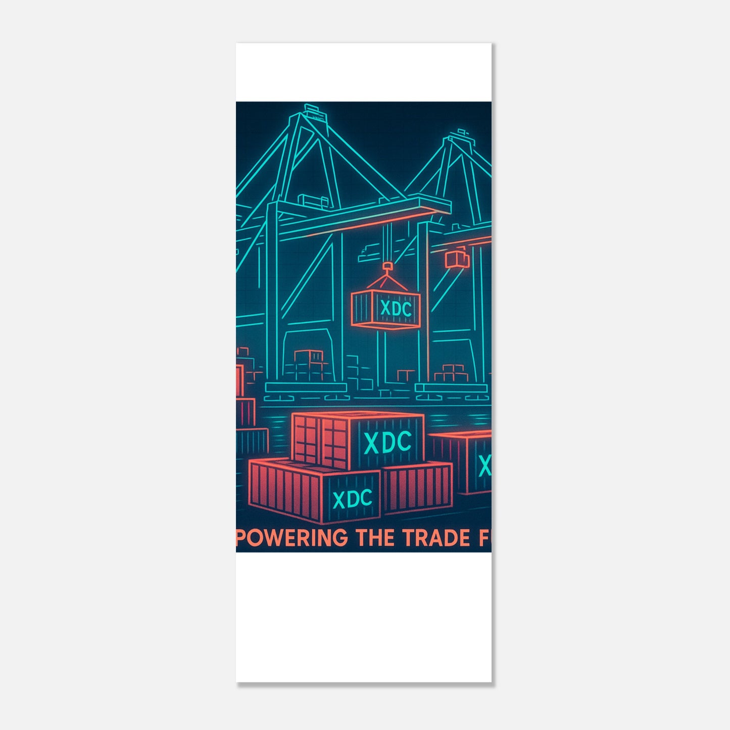 XDC Powering Trade Future Poster – Neon Tech Crypto Wall Art - F4 Custom Prints