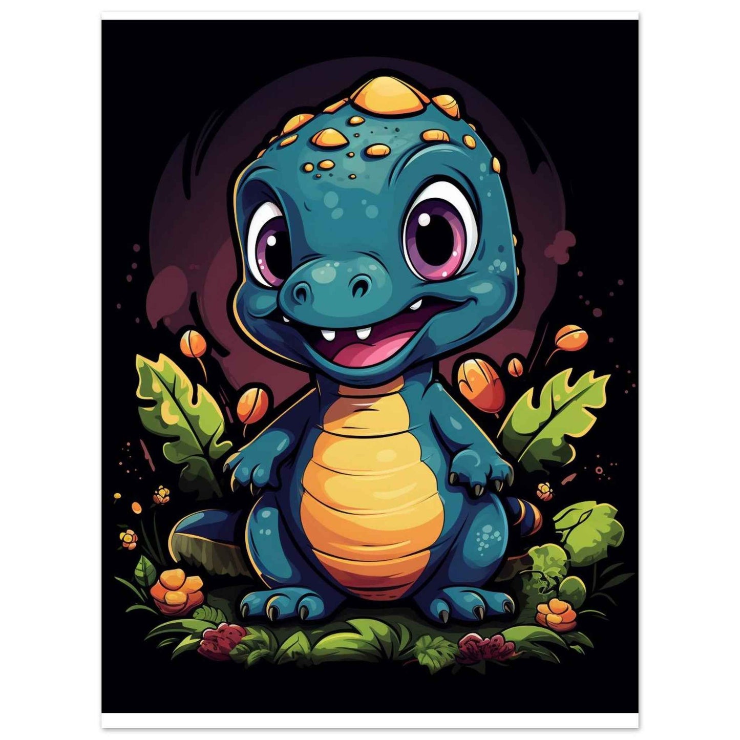 Chibi Dino Poster – Adorable & Playful Wall Art (Multiple Sizes Available)