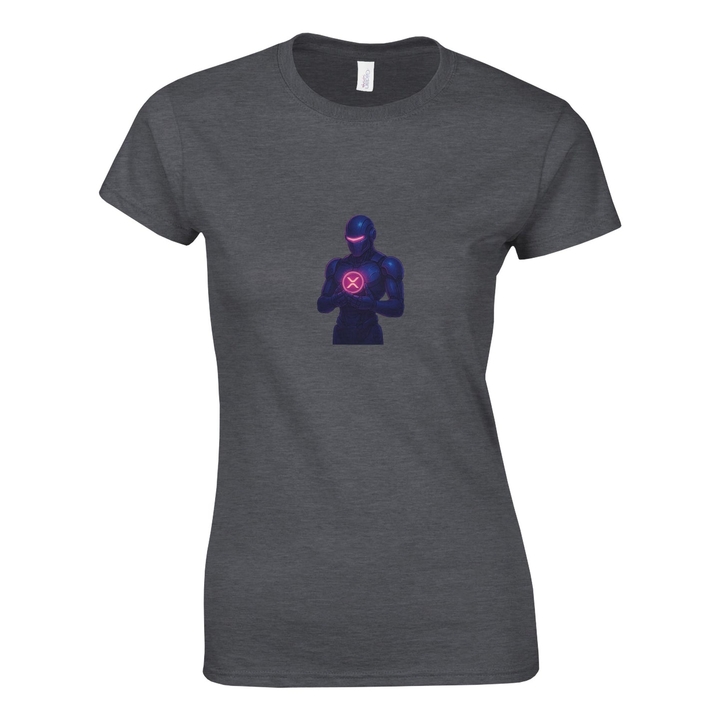 XRP Women’s T-Shirt – Robotic Guardian Crypto Tee - F4 Custom Prints