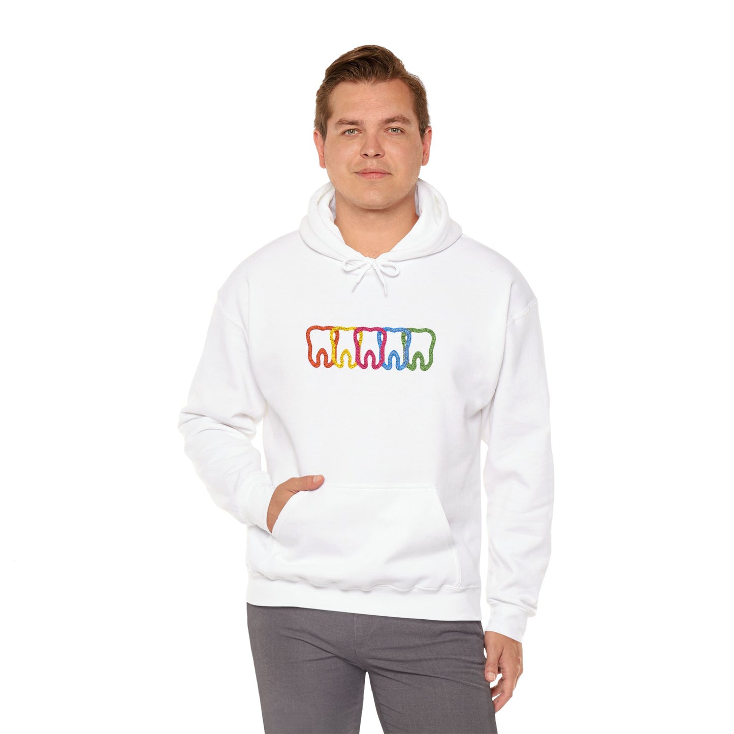 Embroidered Dental Neon Teeth Hoodie