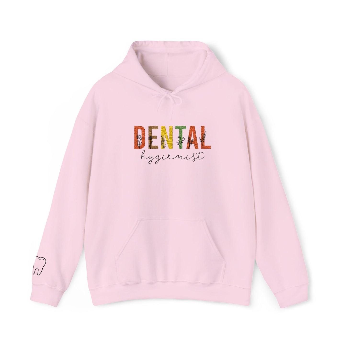 Embroidered Dental Hygienist Hoodie Floral Design