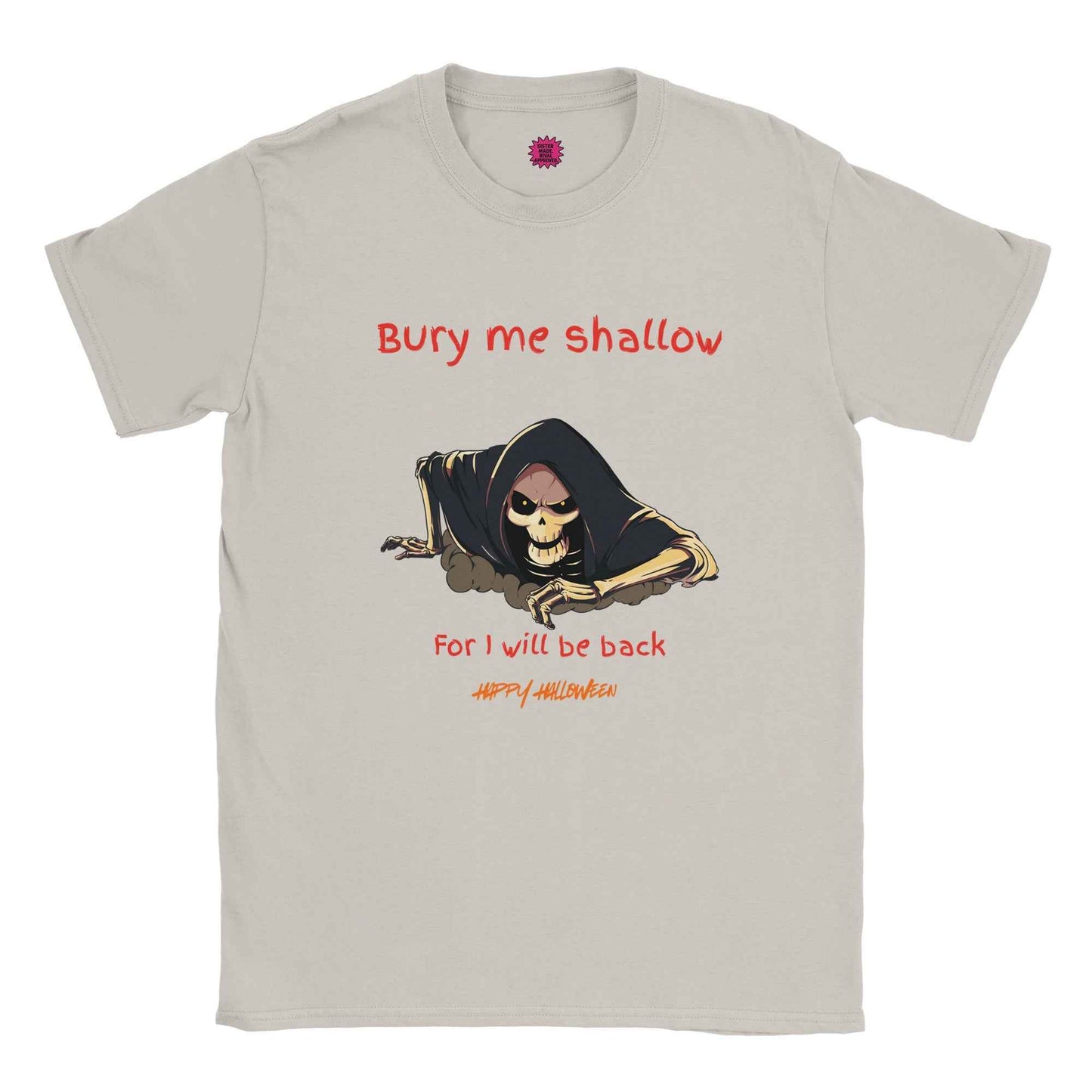 Bury Me Shallow Halloween Skeleton Tee – Funny Reaper T-Shirt from Sibling Rivalry Collection - F4 Custom Prints