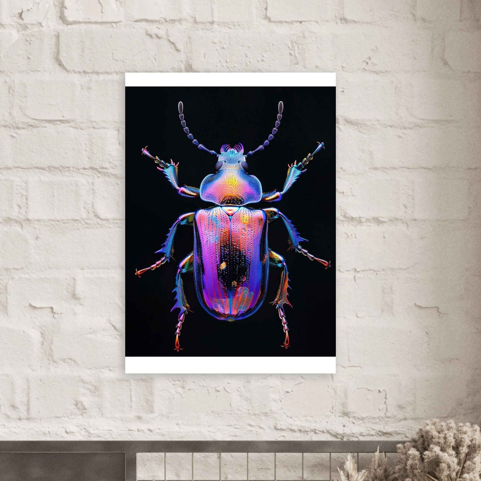 "Iridescent Jewel Beetle" Poster – Vibrant Entomological Wall Art (Multiple Sizes Available)