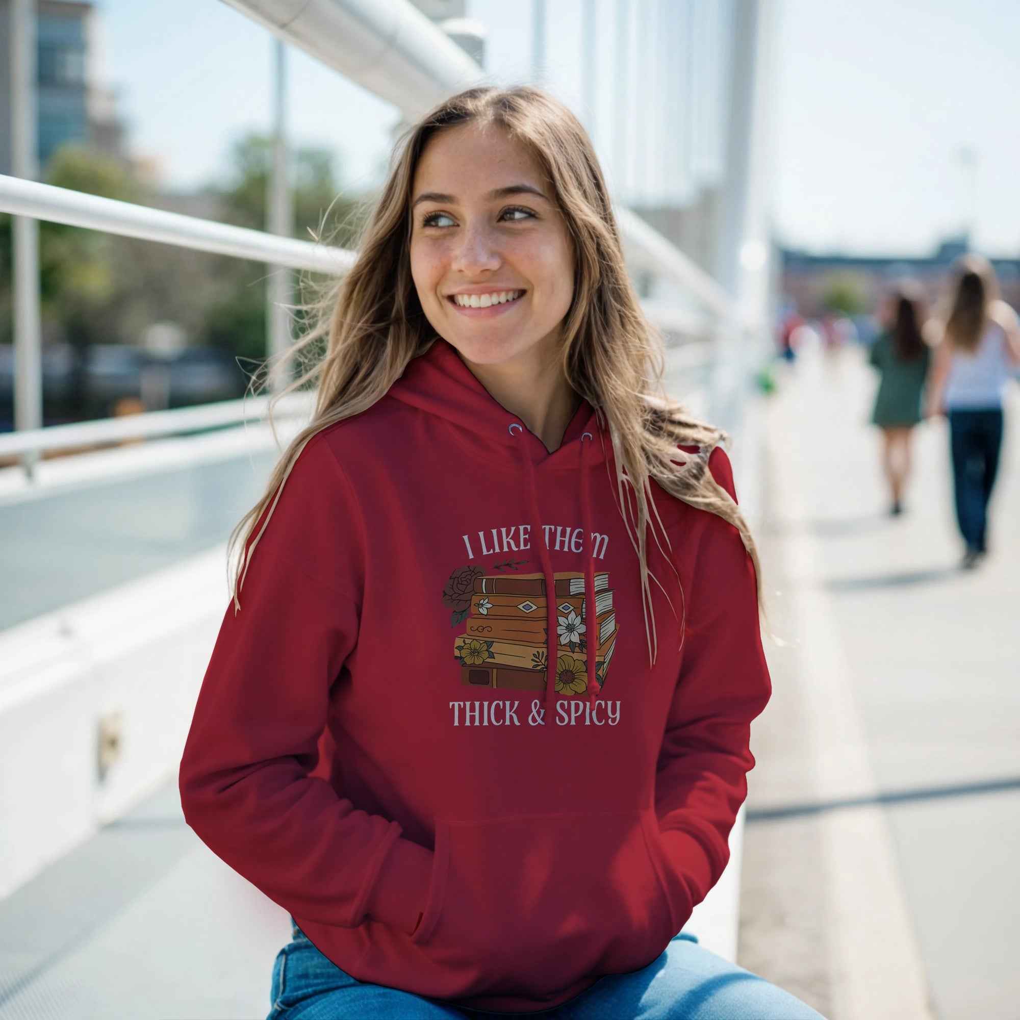 I Like Them Thick & Spicy Hoodie | Funny Book Lover Hoodie | Cozy Spicy Romance Reader Sweatshirt