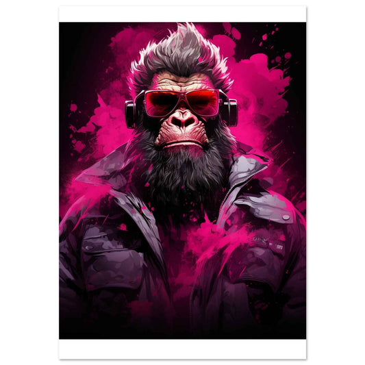 "Neon Gorilla Groove" Poster – Bold, Street-Art Inspired Wall Art (Multiple Sizes Available)