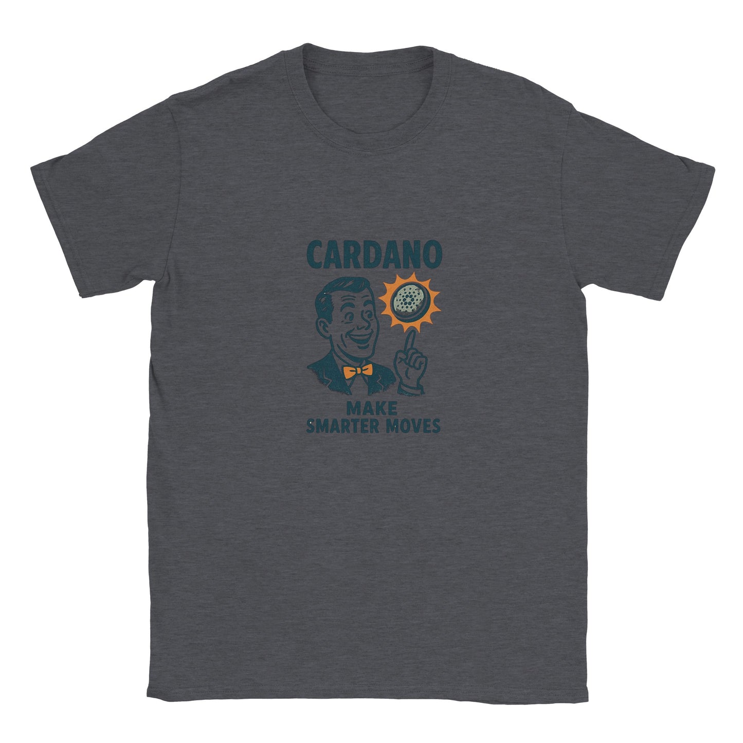 Vintage Cardano Crypto T-Shirt – Make Smarter Moves Design - F4 Custom Prints