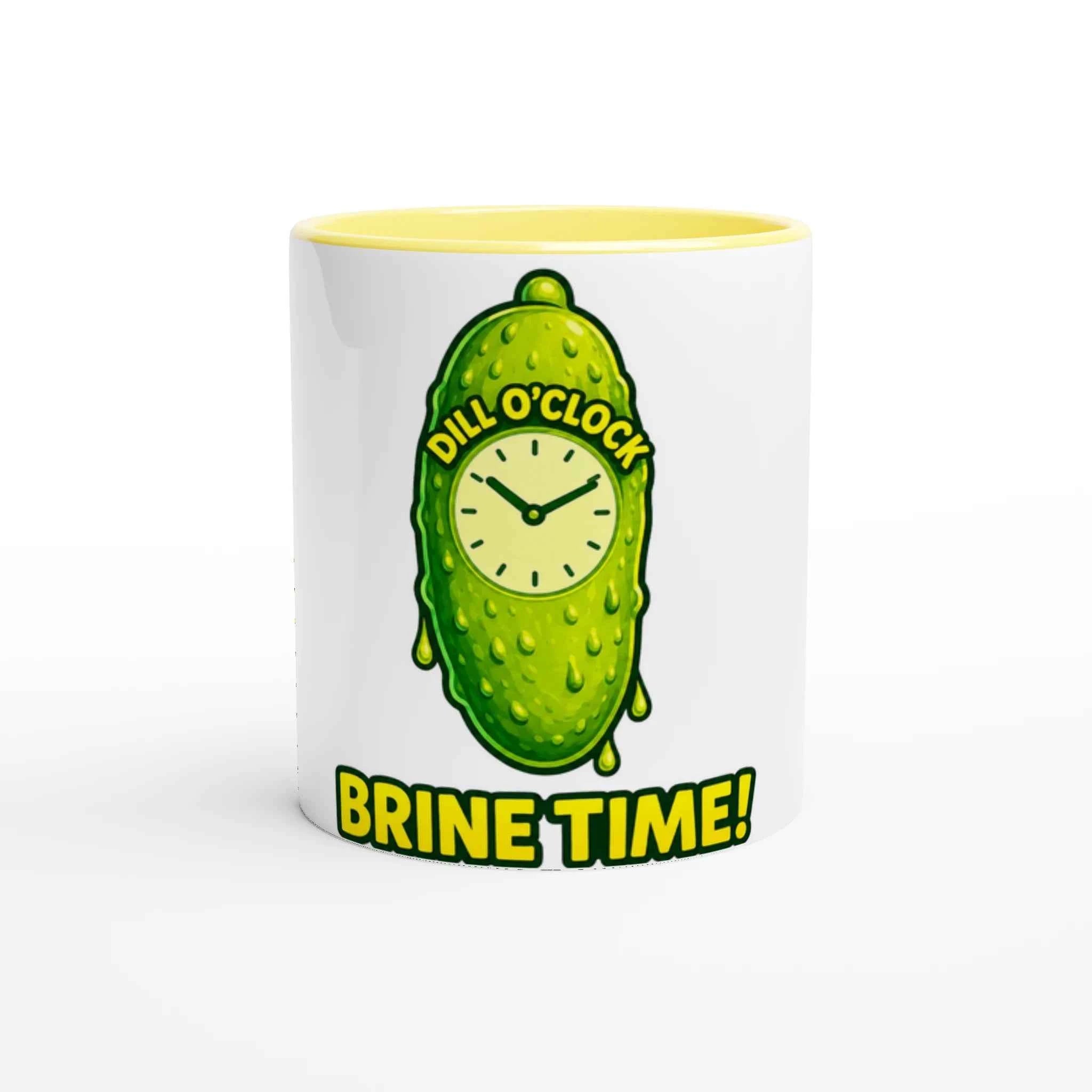 Dill OClock Brine Time 11oz Coffee Mug with Color Inside