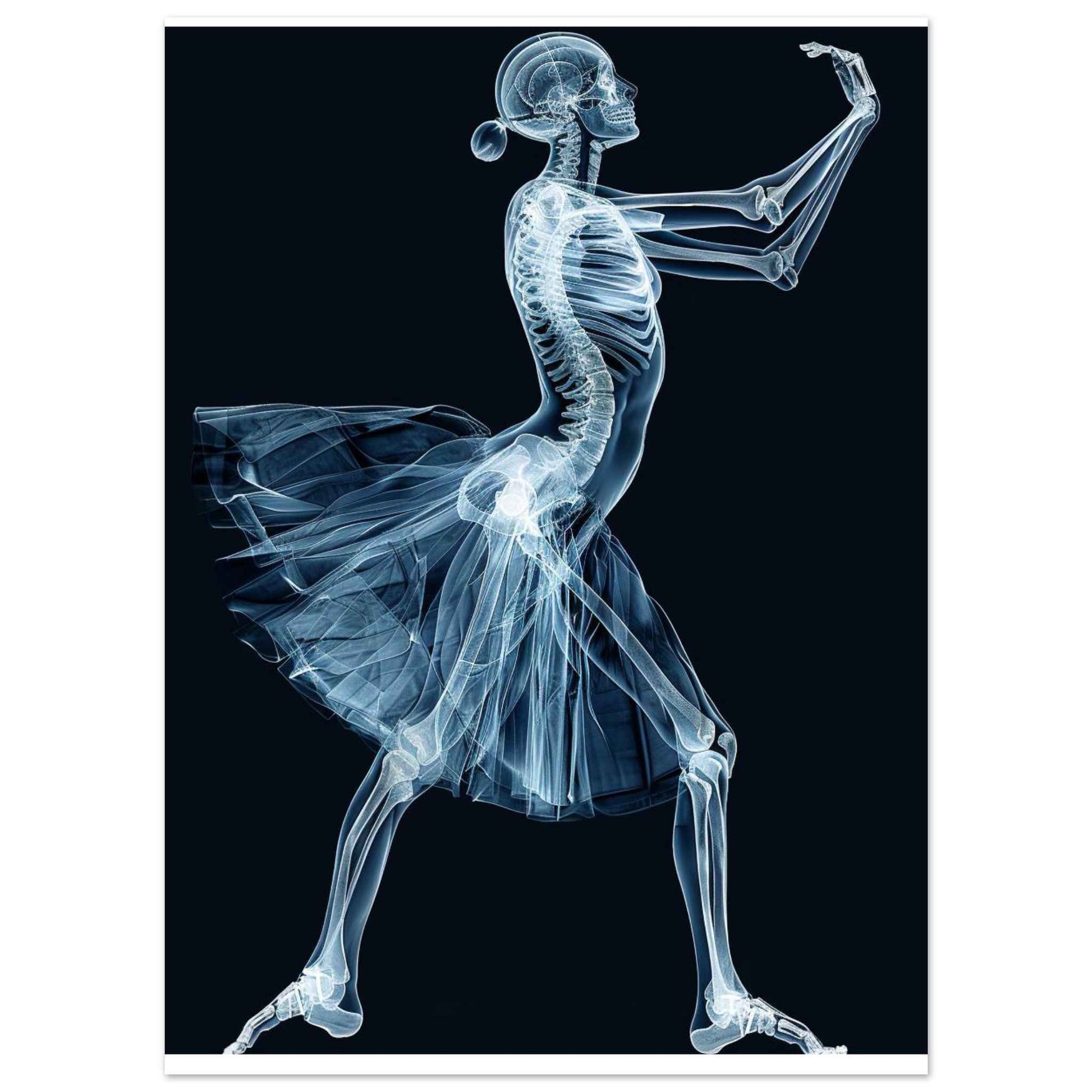 “X-Ray Ballerina” Poster – Ethereal Anatomical Dance Wall Art (Multiple Sizes Available)