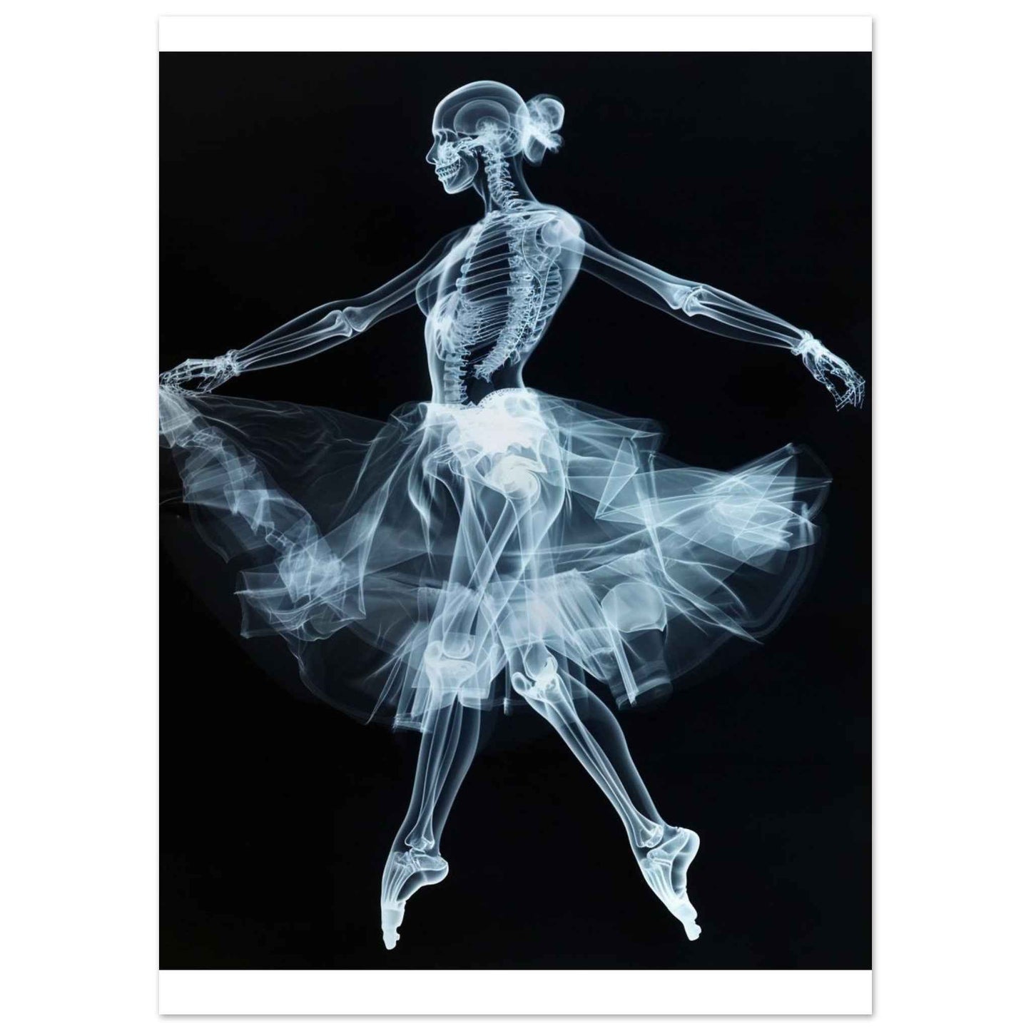 "Skeleton Ballerina" Poster – Ethereal X-Ray Dance Art (Multiple Sizes Available)