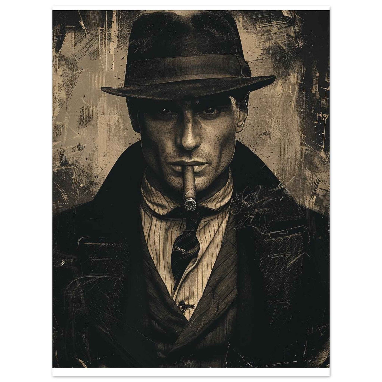"The Gangster" Poster – Noir Detective Style Wall Art (Multiple Sizes Available)