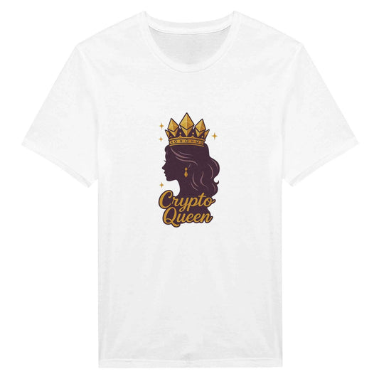 Crypto Queen T-Shirt – Elegant Gold & Plum ETH Crown Graphic Tee in Your Choice of Colors