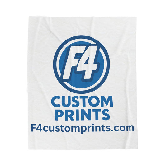 Custom Image Velveteen Plush Blanket | Personalized Blankets by F4