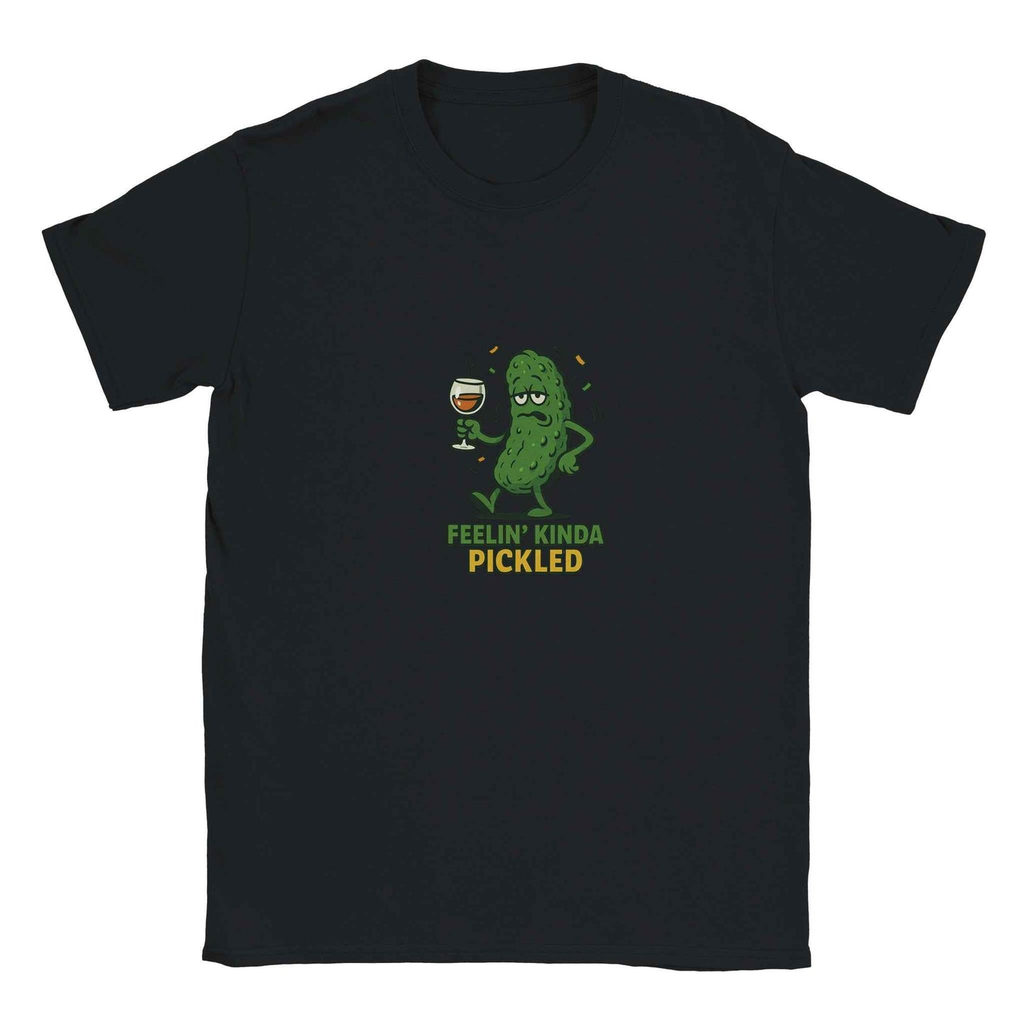 "Feelin' Kinda Pickled" Pickle T-Shirt – Humorous Tipsy Pickle Design Tee