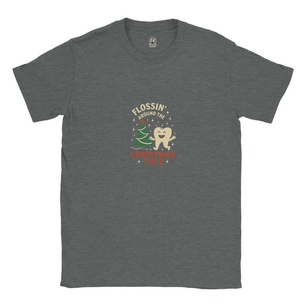 Flossin’ Around the Christmas Tree Tee – Funny Christmas Dental Shirt - F4 Custom Prints