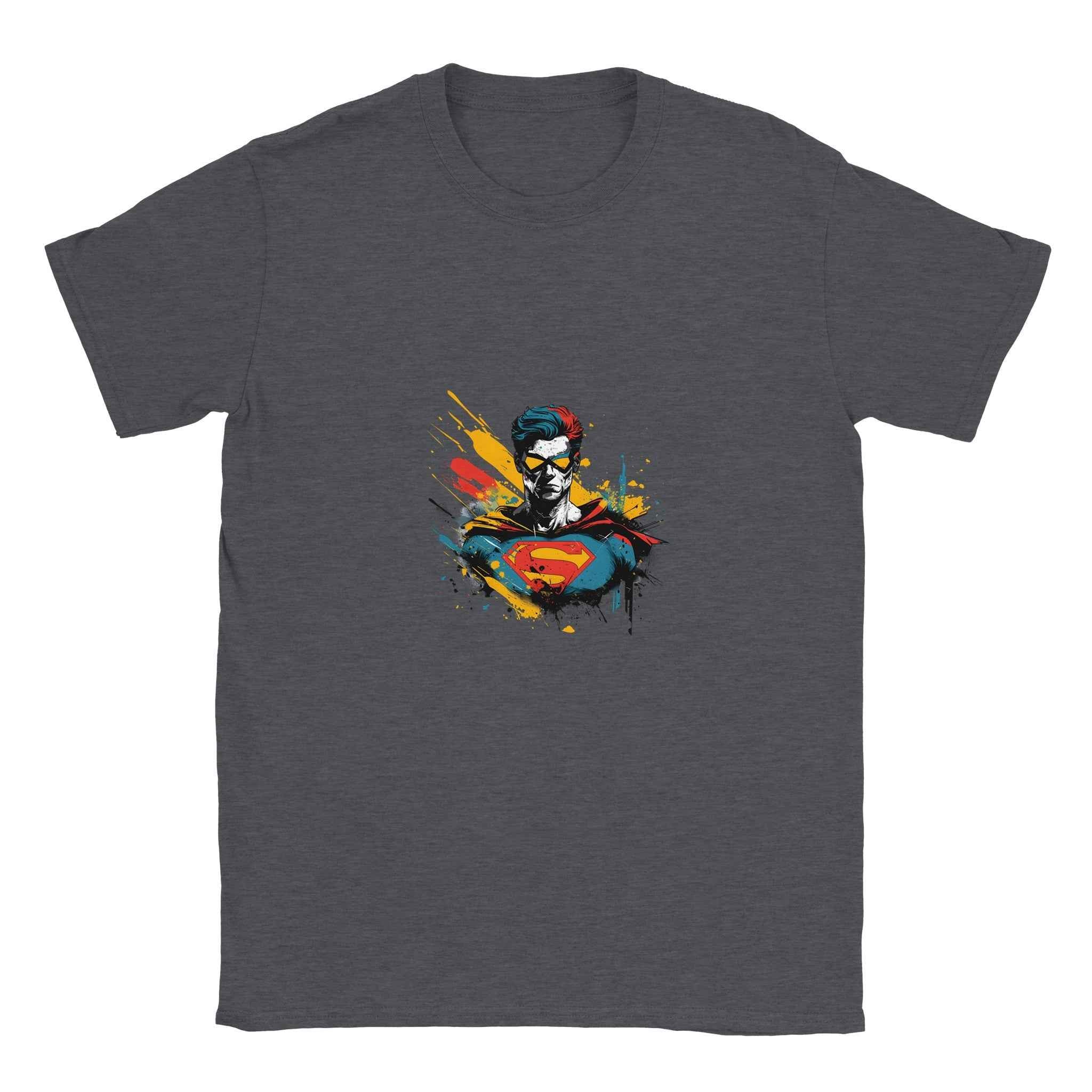 Superman Pop Art Splash T-Shirt – Heroic Comic-Inspired Graphic Tee in Multiple Colors & Sizes
