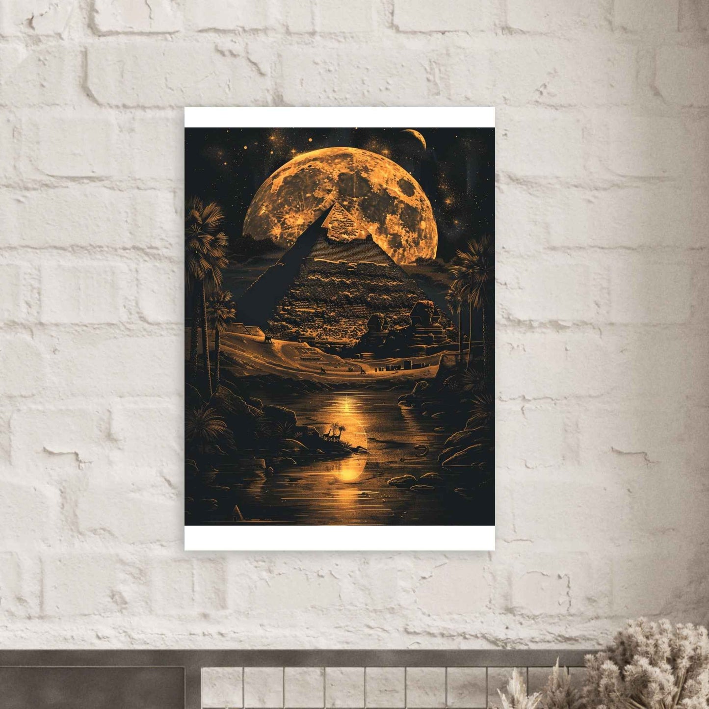 "Desert Moon Pyramid" Poster – Mystical Egyptian Wall Art (Multiple Sizes Available)