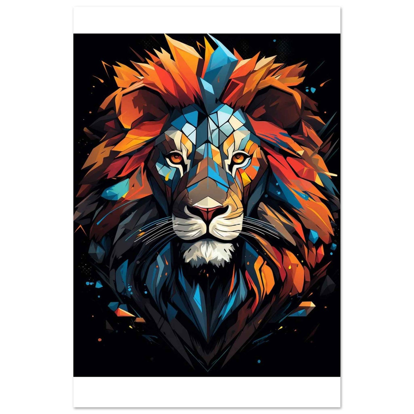 Abstract Lion King Poster – Bold Geometric Wall Art for Modern Spaces (Multiple Sizes Available)
