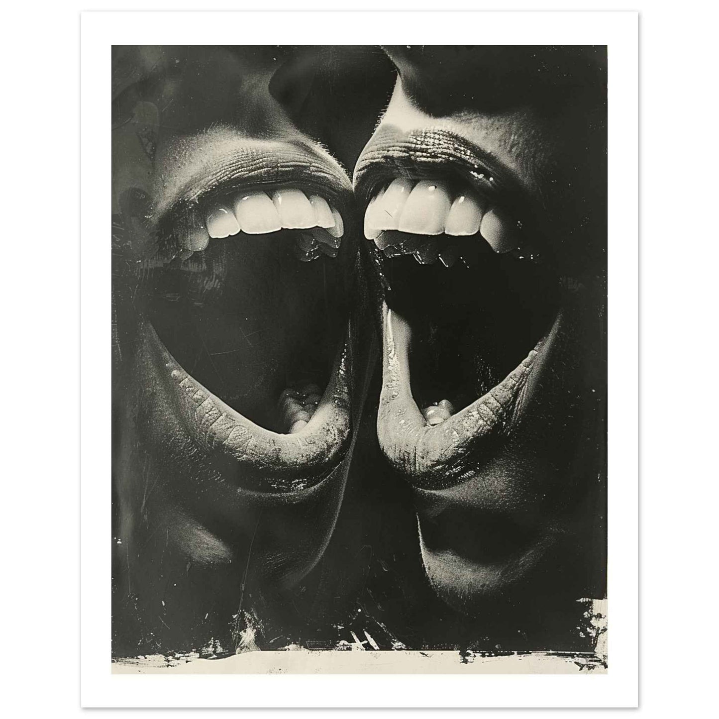 "Unleashed Joy" Poster – Dynamic Black & White Expressionist Wall Art (Multiple Sizes Available)