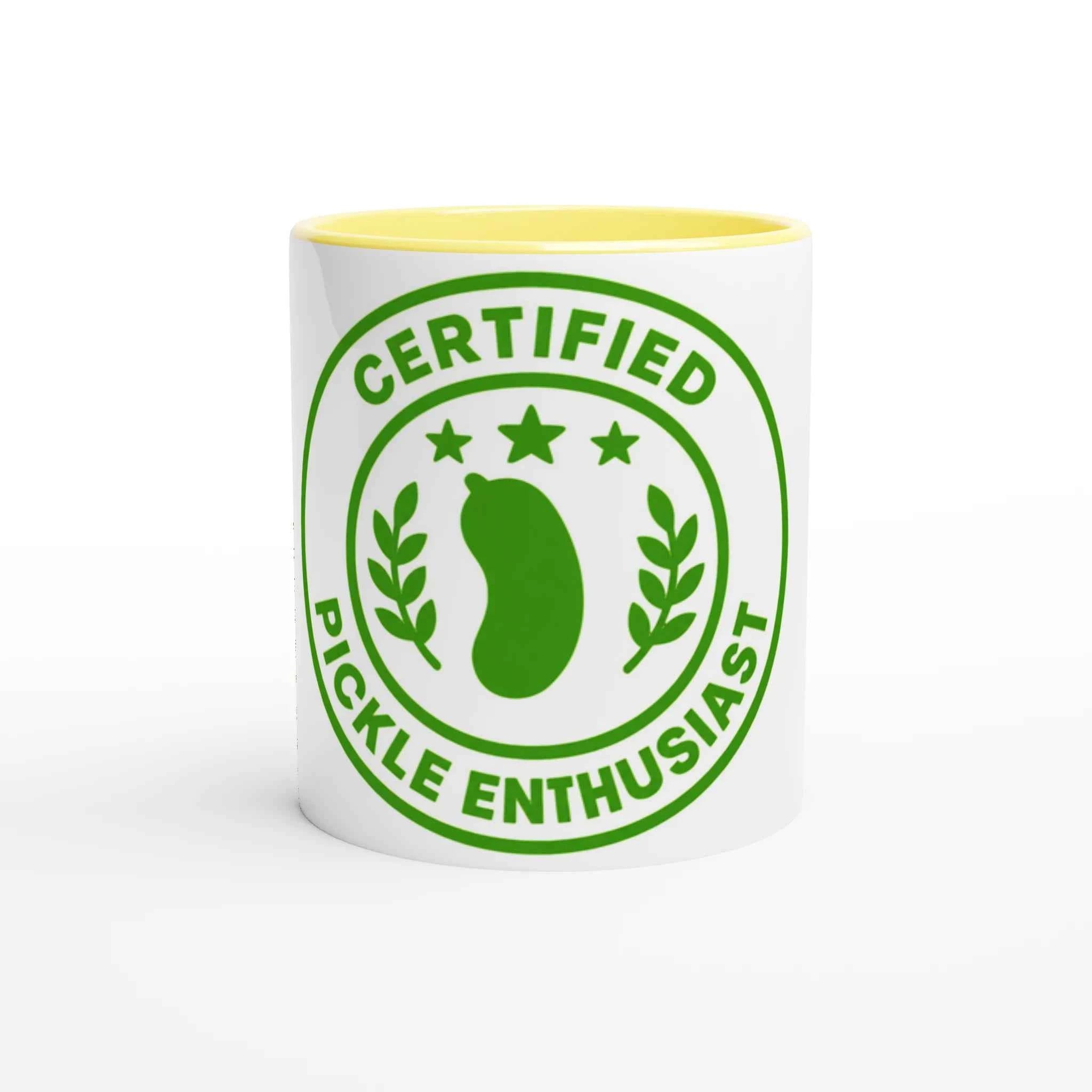 Certified Pickle Enthusiast 11oz Coffee Mug with Color Inside