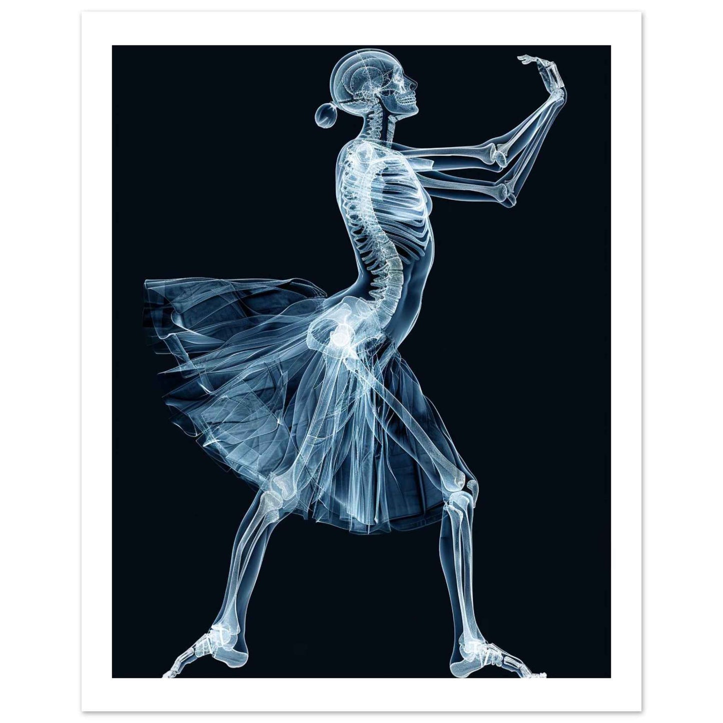 “X-Ray Ballerina” Poster – Ethereal Anatomical Dance Wall Art (Multiple Sizes Available)