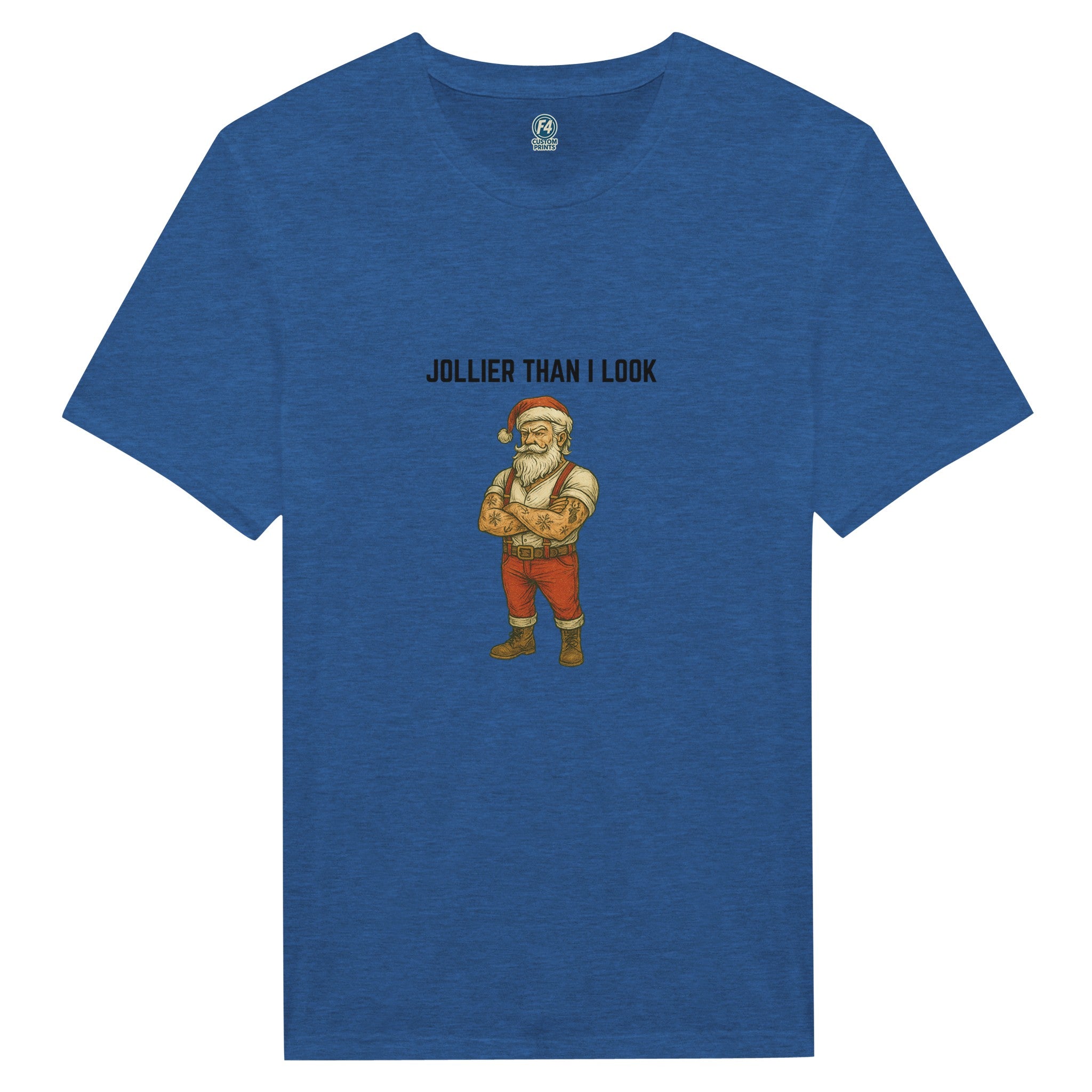 Tattooed Santa T-Shirt – Edgy Holiday Graphic Tee - F4 Custom Prints