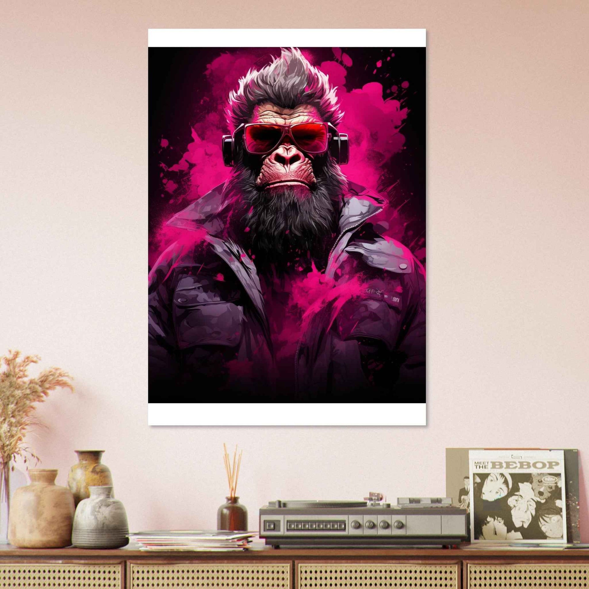 "Neon Gorilla Groove" Poster – Bold, Street-Art Inspired Wall Art (Multiple Sizes Available)
