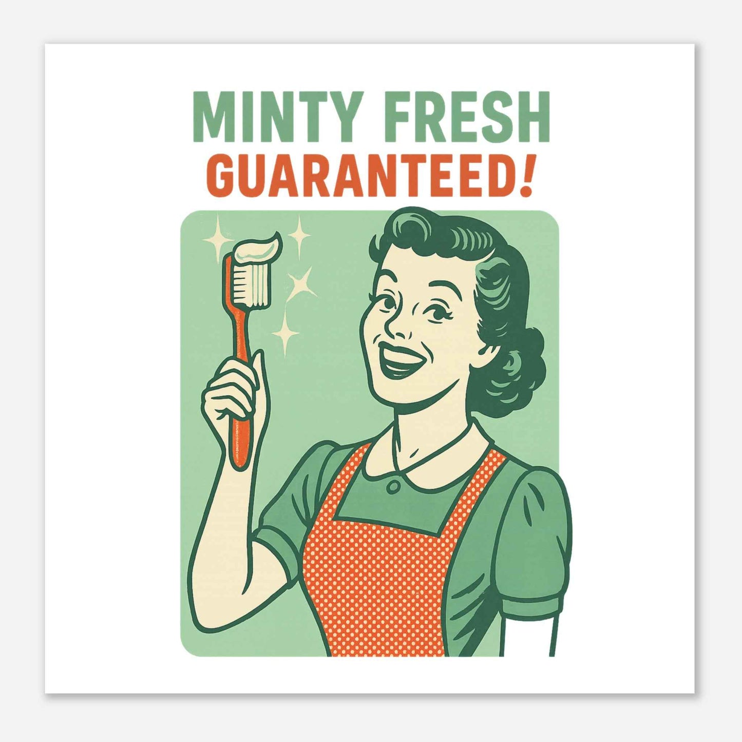 Vintage Dental Art Poster – “Minty Fresh Guaranteed” Retro Style - F4 Custom Prints