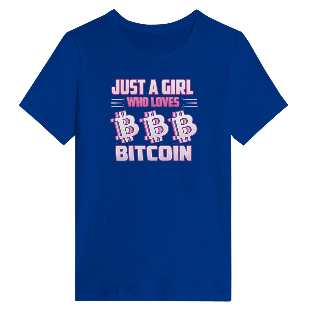 Bitcoin Women’s Shirt – Just a Girl Who Loves Bitcoin Retro Design