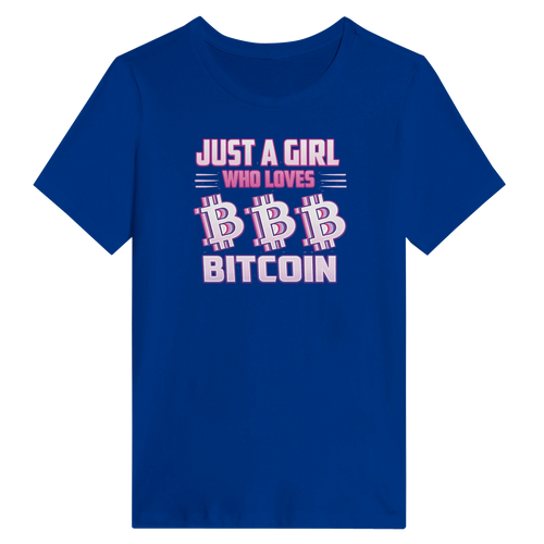 Bitcoin Women’s Shirt – Just a Girl Who Loves Bitcoin Retro Design