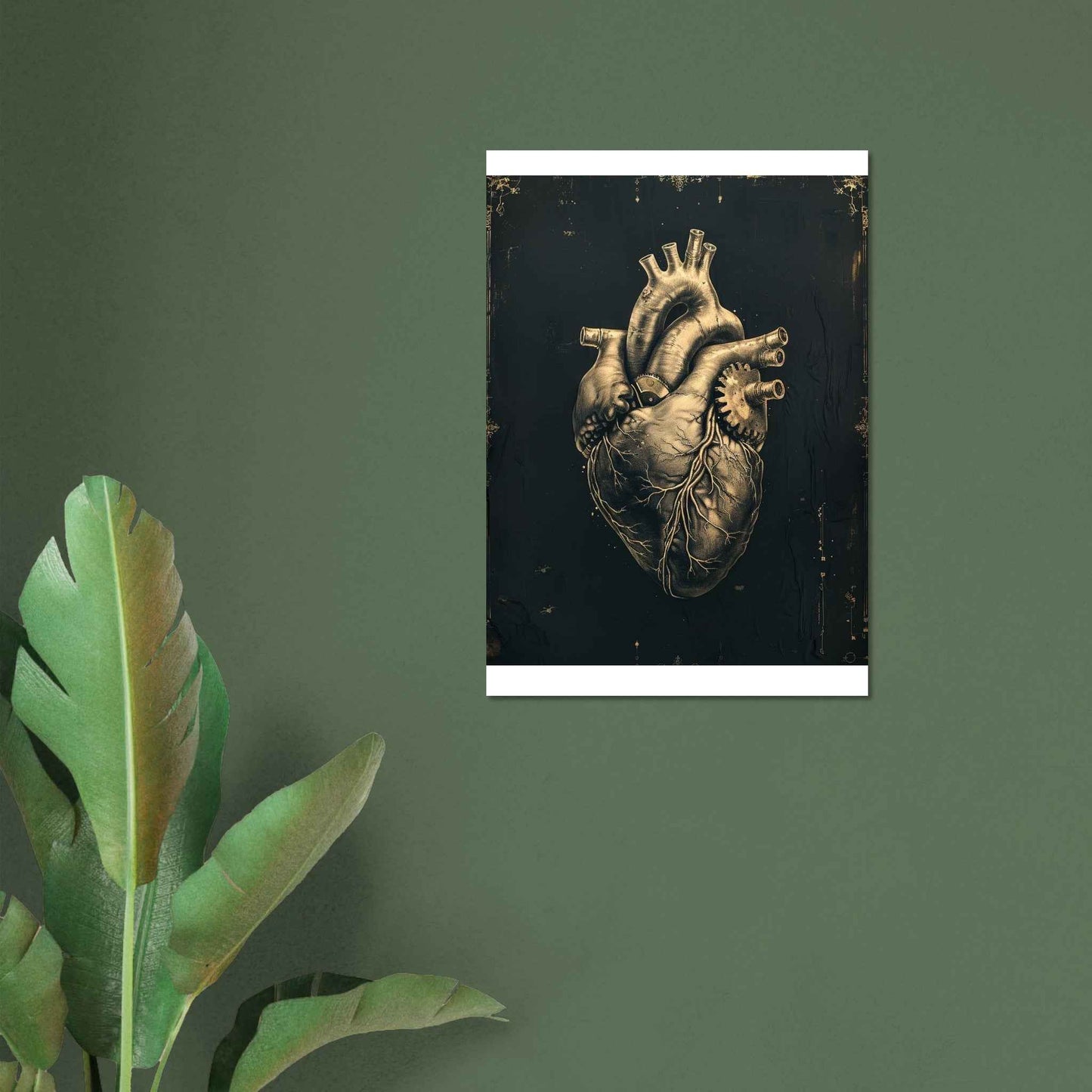"Steampunk Heart" Poster – Intricate Industrial Anatomy Wall Art (Multiple Sizes Available)