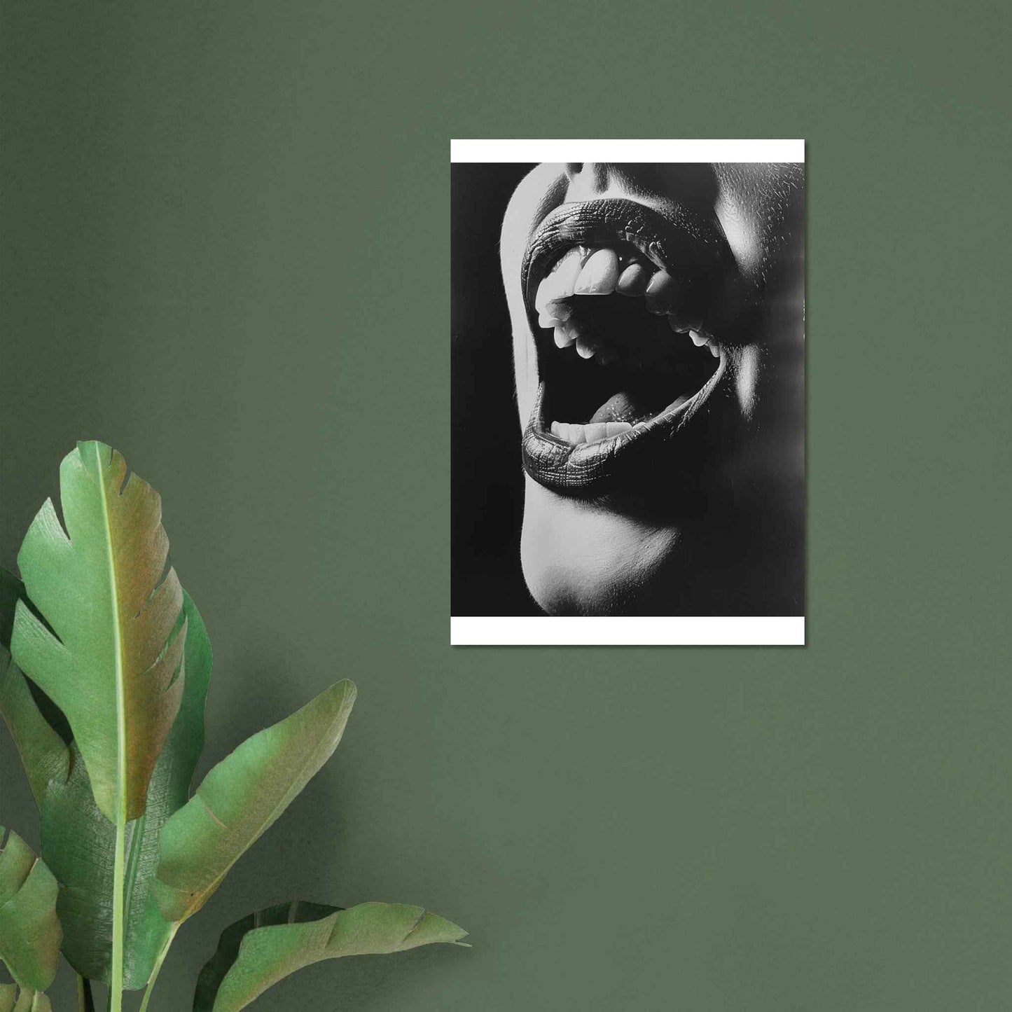 “Open Mouth” Poster – Dramatic Black & White Wall Art (Multiple Sizes Available)