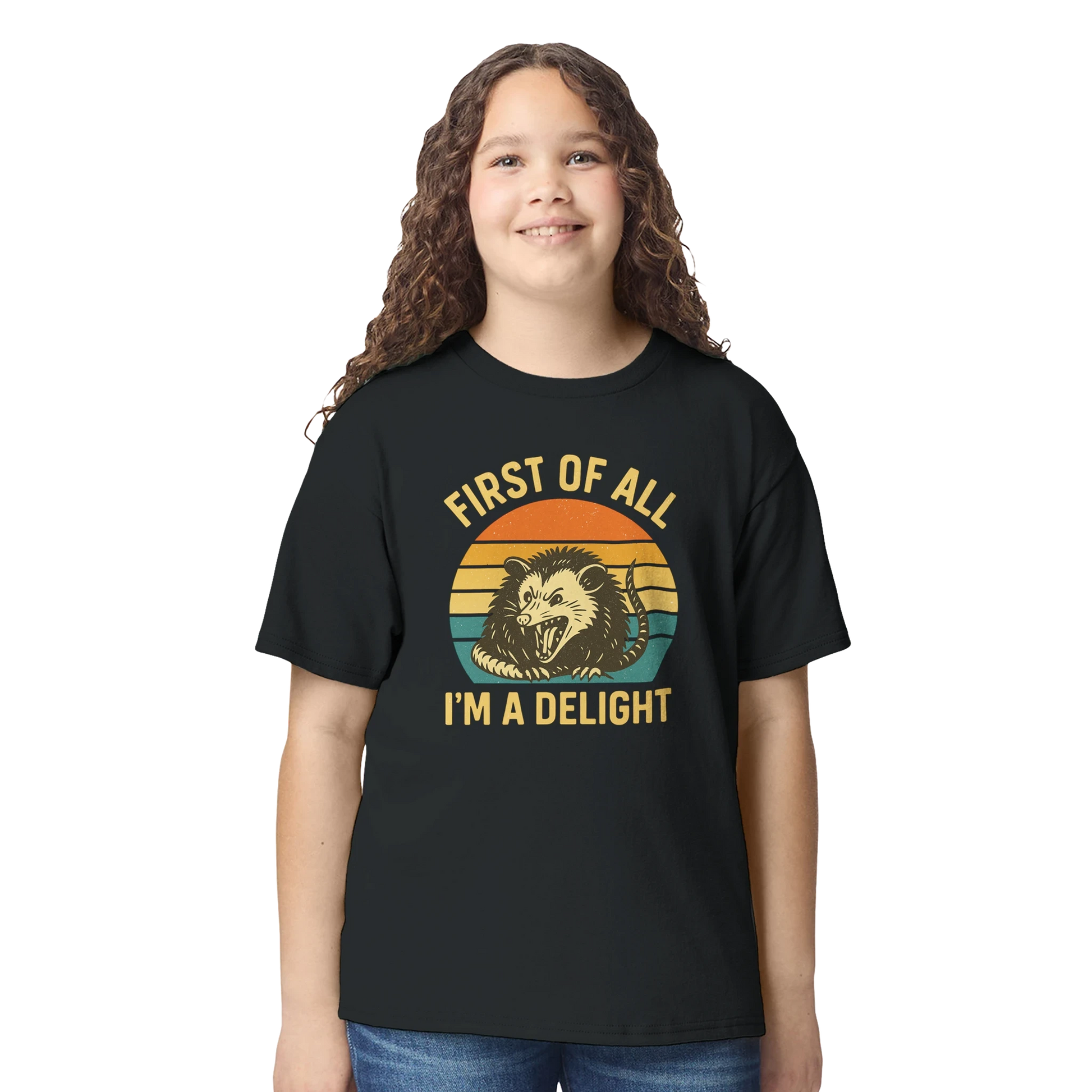 Kids First of All I’m a Delight Possum T-Shirt
