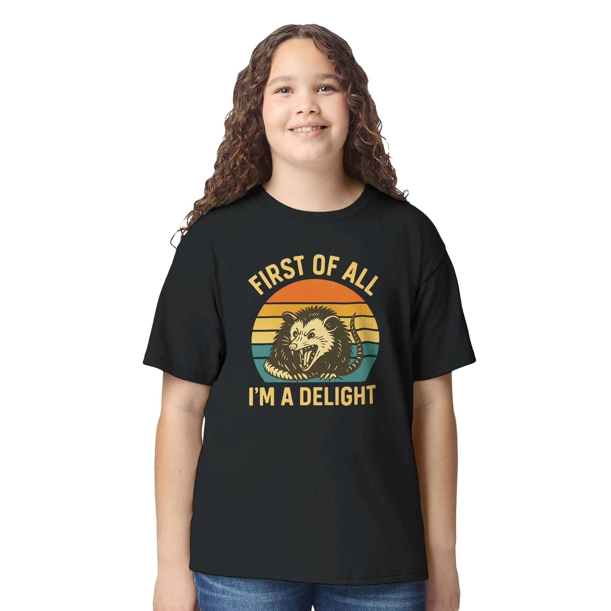 Kids First of All I’m a Delight Possum T-Shirt