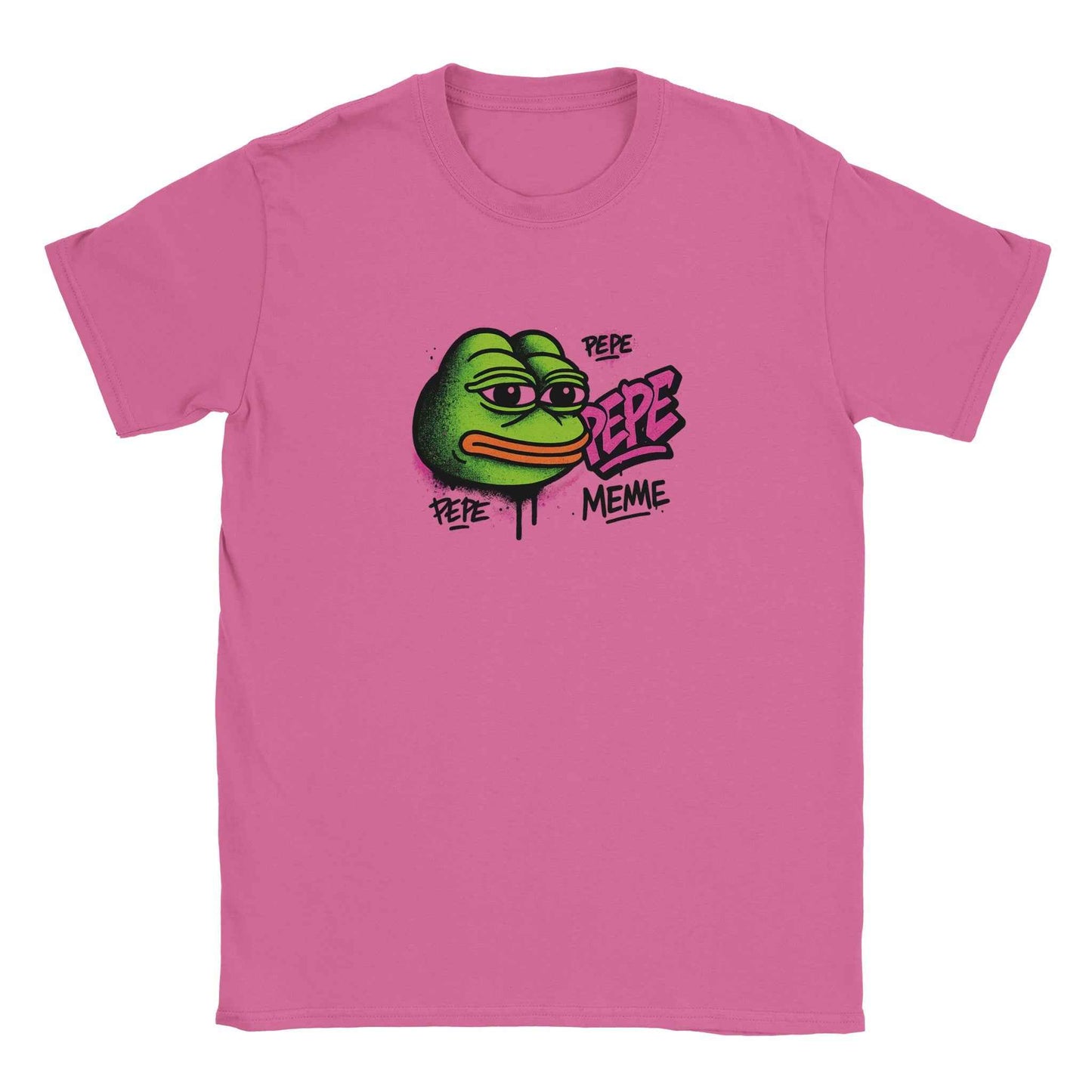 PEPE T-Shirt – Retro Arcade Frog Vibe in Neon Pink & Green