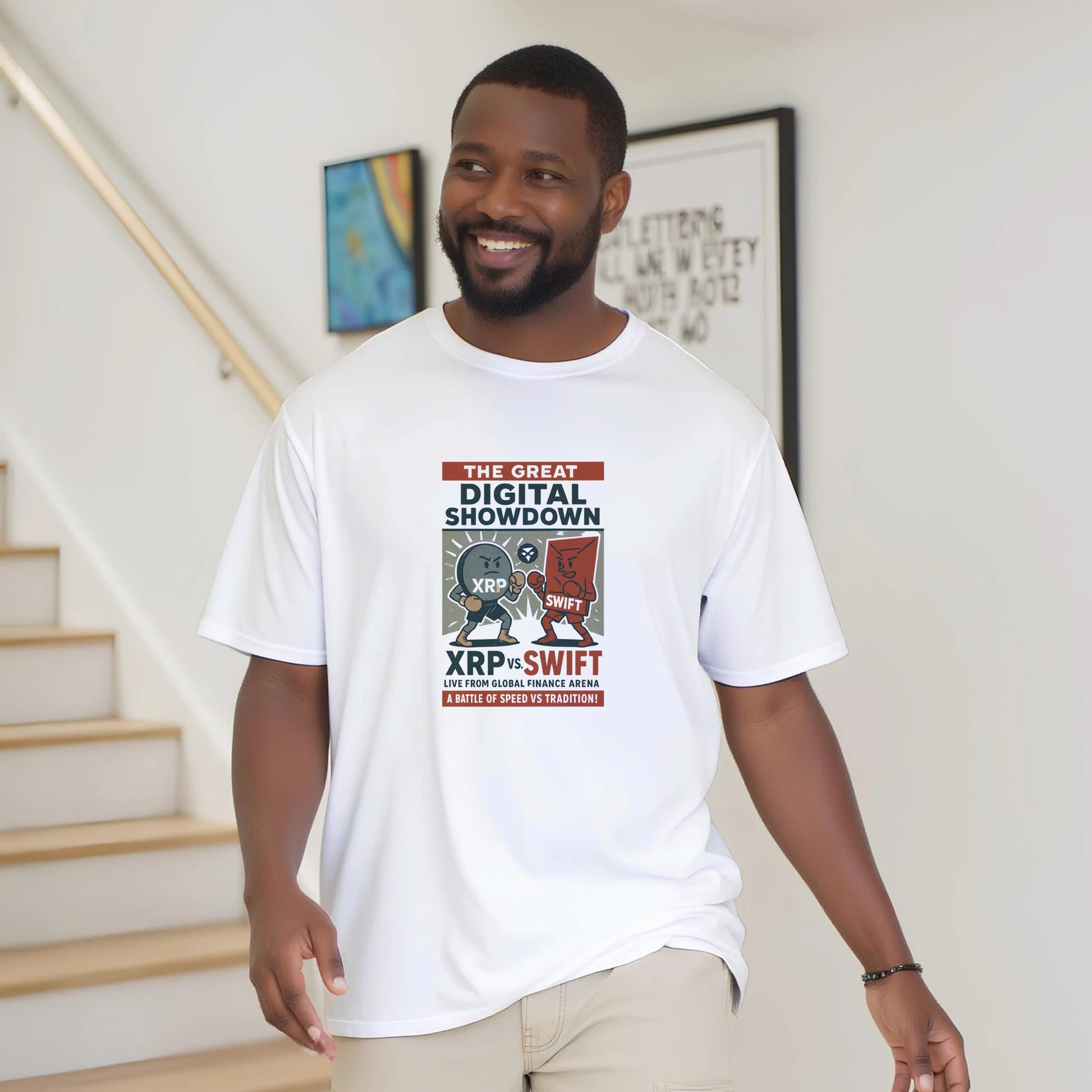 XRP Vintage Crypto T-Shirt – Speed vs Tradition Graphic Tee - F4 Custom Prints