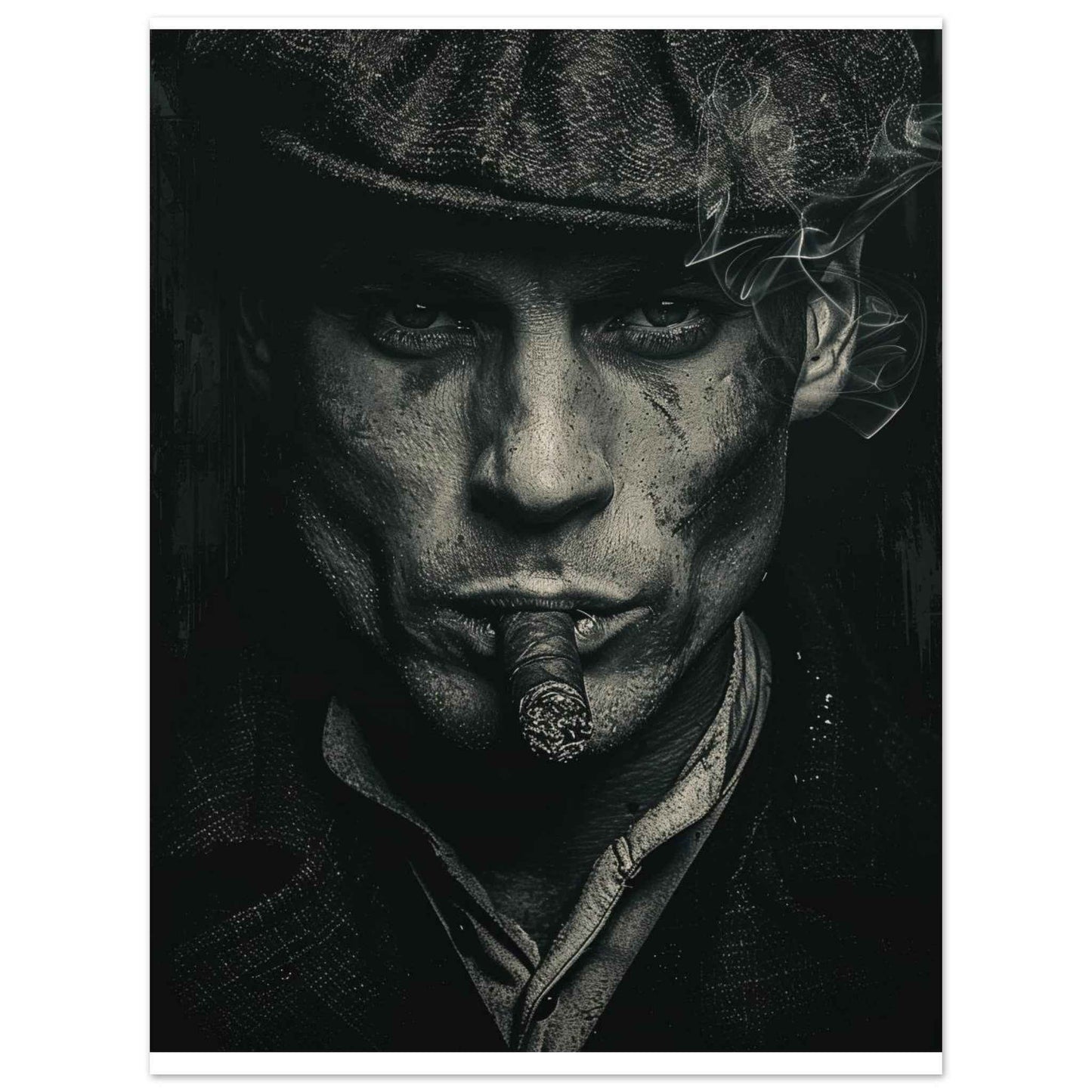 "The Gangster's Gaze" Poster – Gritty, Noir-Inspired Wall Art (Multiple Sizes Available)