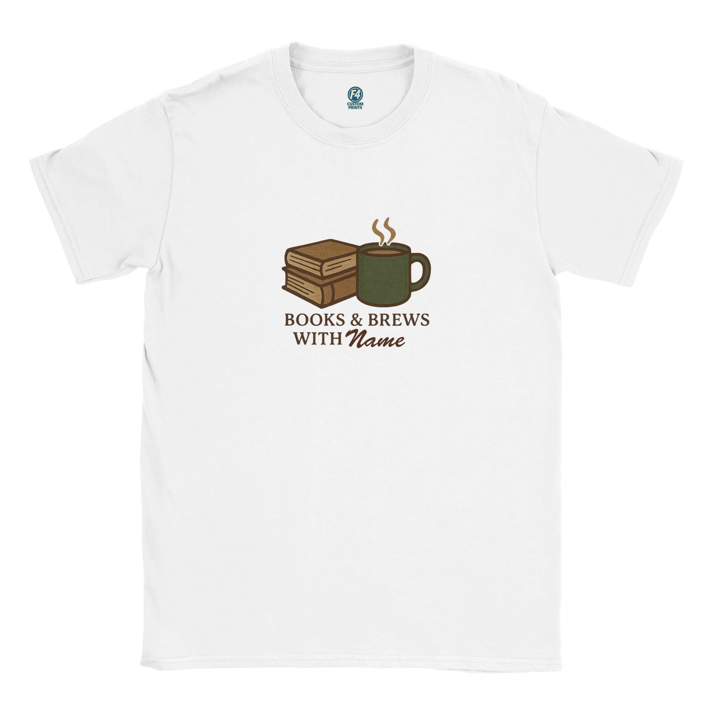 Books and Brews Personalized Bookish Shirt – Cozy Reading Coffee Tee - F4 Custom Prints