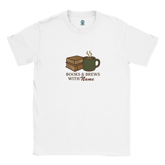 Books and Brews Personalized Bookish Shirt – Cozy Reading Coffee Tee - F4 Custom Prints