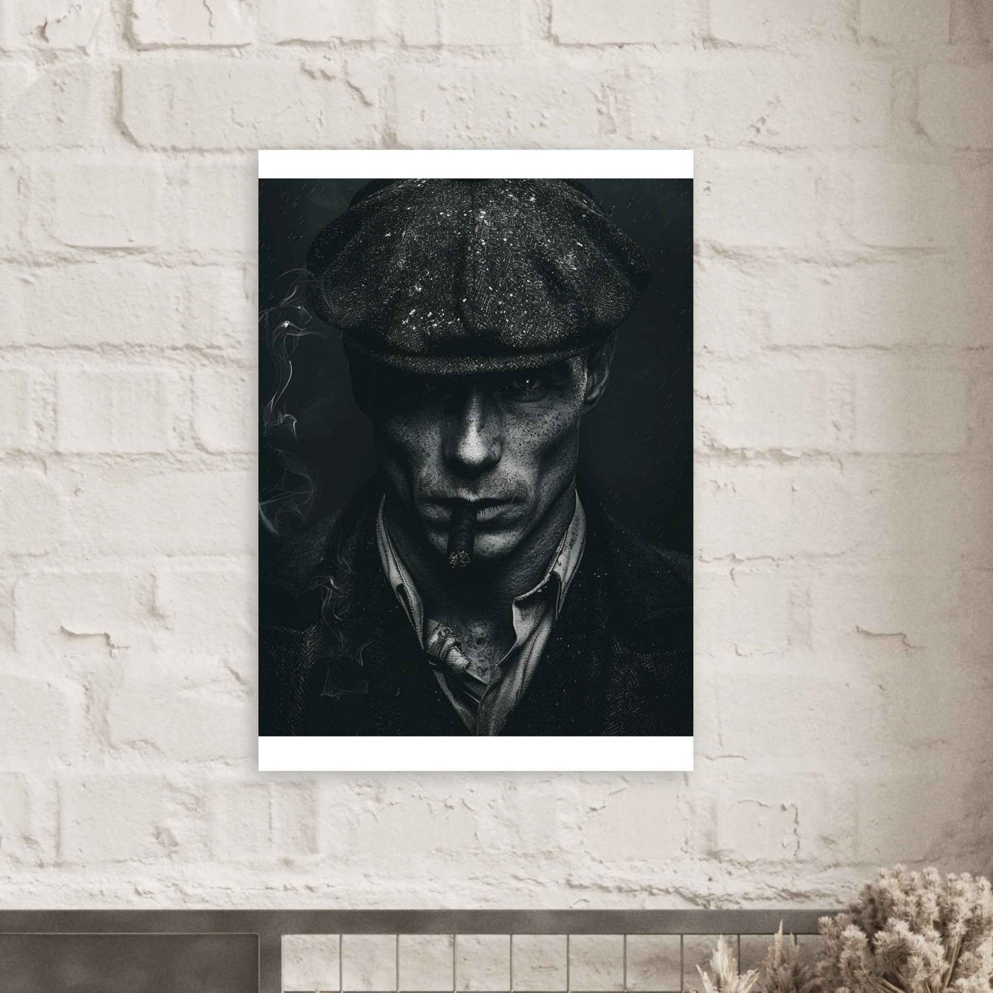 "The Gangster's Gaze" Poster – Moody Black & White Cinematic Wall Art (Multiple Sizes Available)