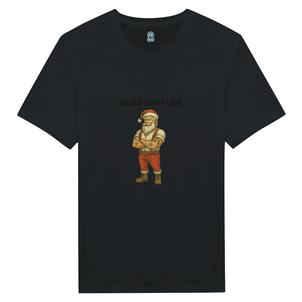 Tattooed Santa T-Shirt – Edgy Holiday Graphic Tee - F4 Custom Prints