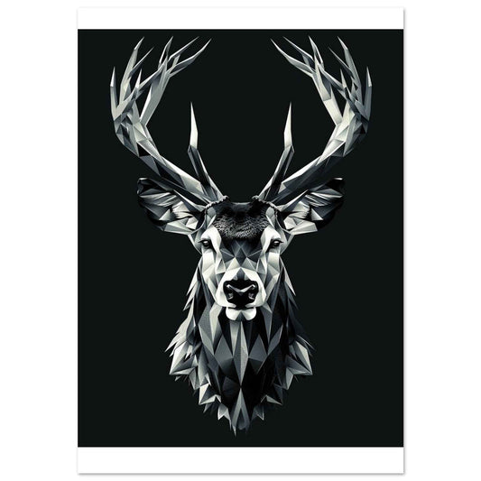 "Geometric Deer" Poster – Striking Polygonal Stag Wall Art (Multiple Sizes Available)