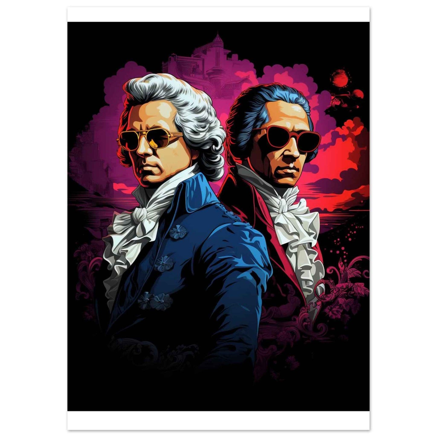 Classical Cool: Baroque Bad Boys Poster – Vibrant Neo-Classical Pop Art (Multiple Sizes Available)