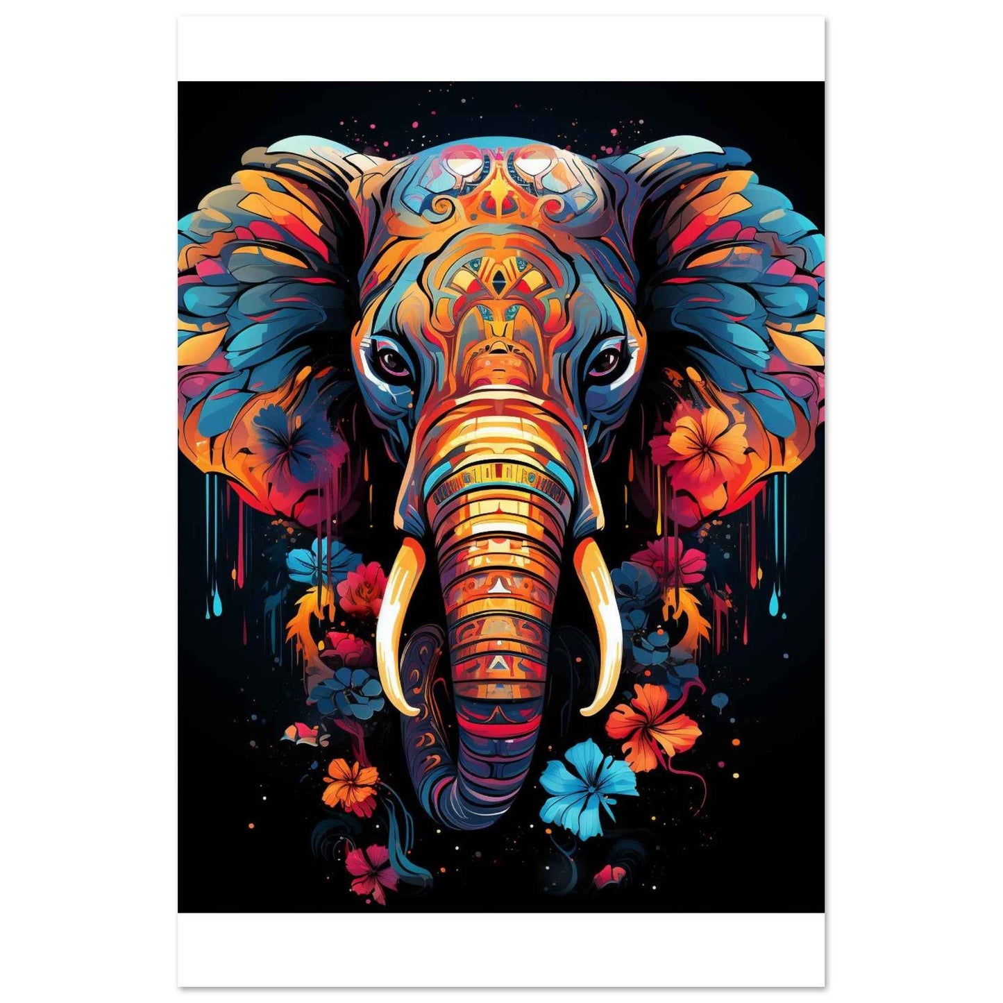 Chromatic Elephant Poster – Vibrant Mandala-Inspired Wall Art (Multiple Sizes Available)