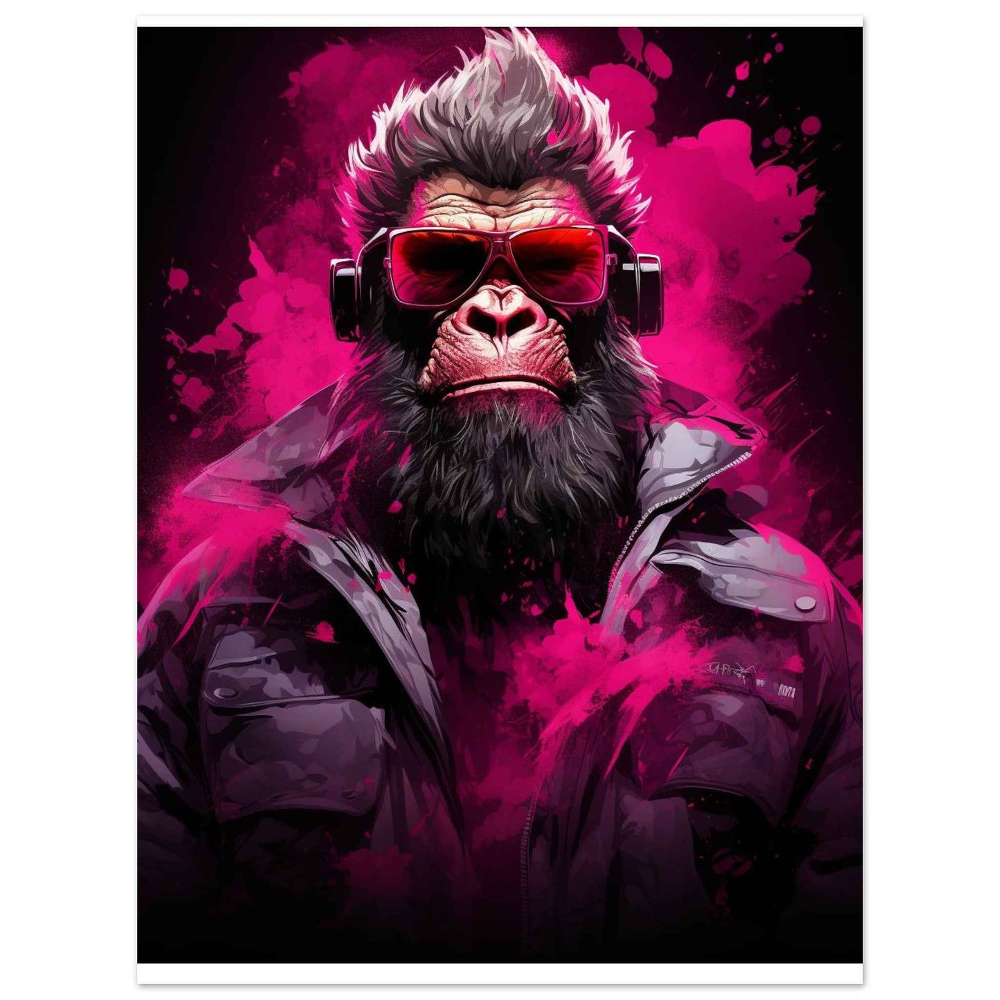 "Neon Gorilla Groove" Poster – Bold, Street-Art Inspired Wall Art (Multiple Sizes Available)