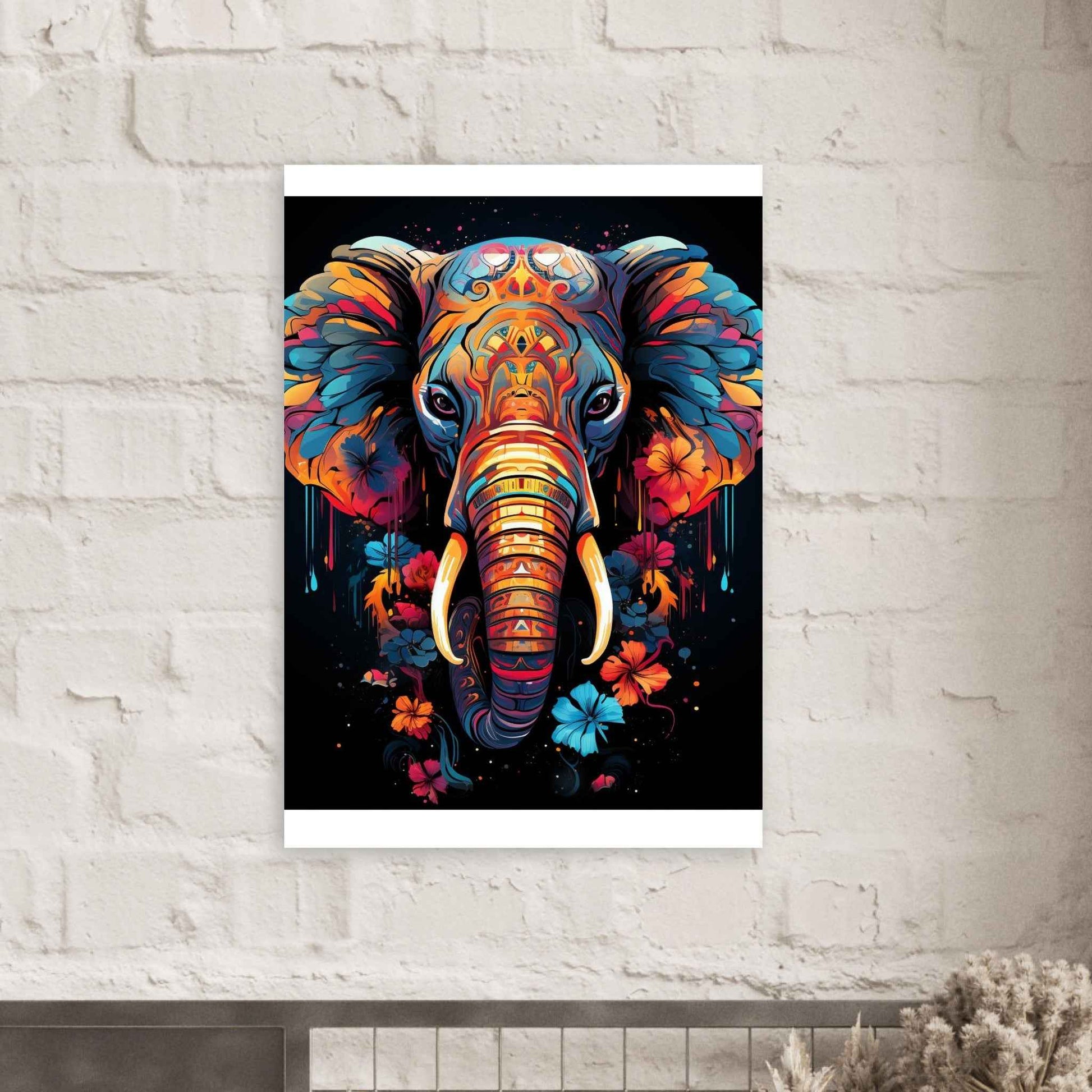 Chromatic Elephant Poster – Vibrant Mandala-Inspired Wall Art (Multiple Sizes Available)