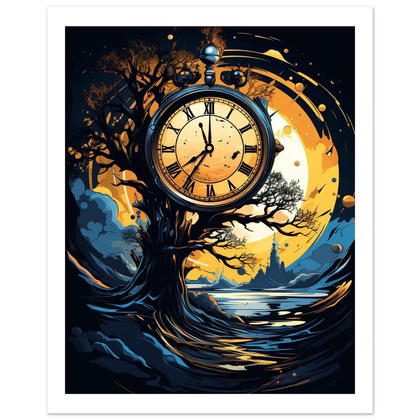 "Eternal Passage" Poster – Mystical Timepiece Wall Art (Multiple Sizes Available)