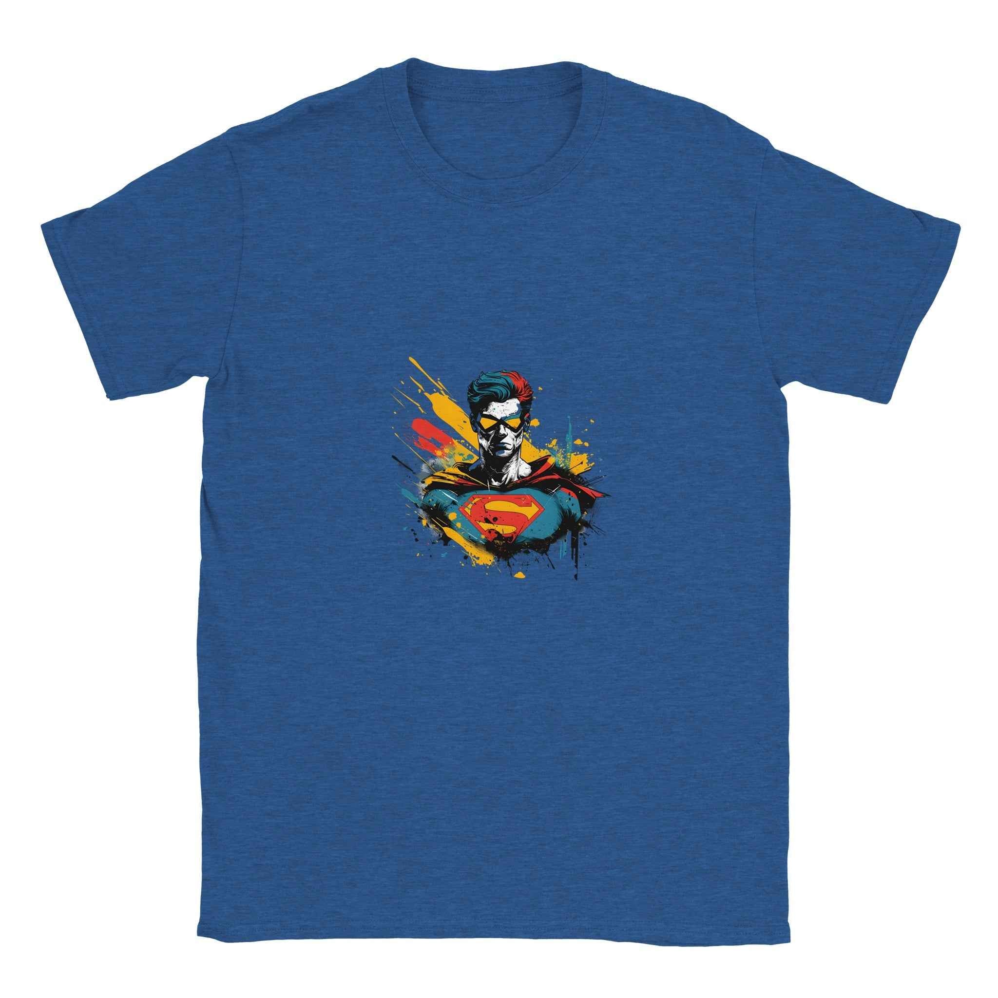 Superman Pop Art Splash T-Shirt – Heroic Comic-Inspired Graphic Tee in Multiple Colors & Sizes