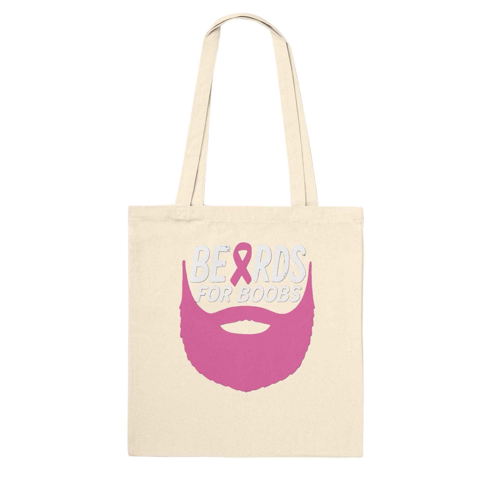 Boobs Awareness Tote | Pink Ribbon Beard Bag | Breast Cancer Support tote