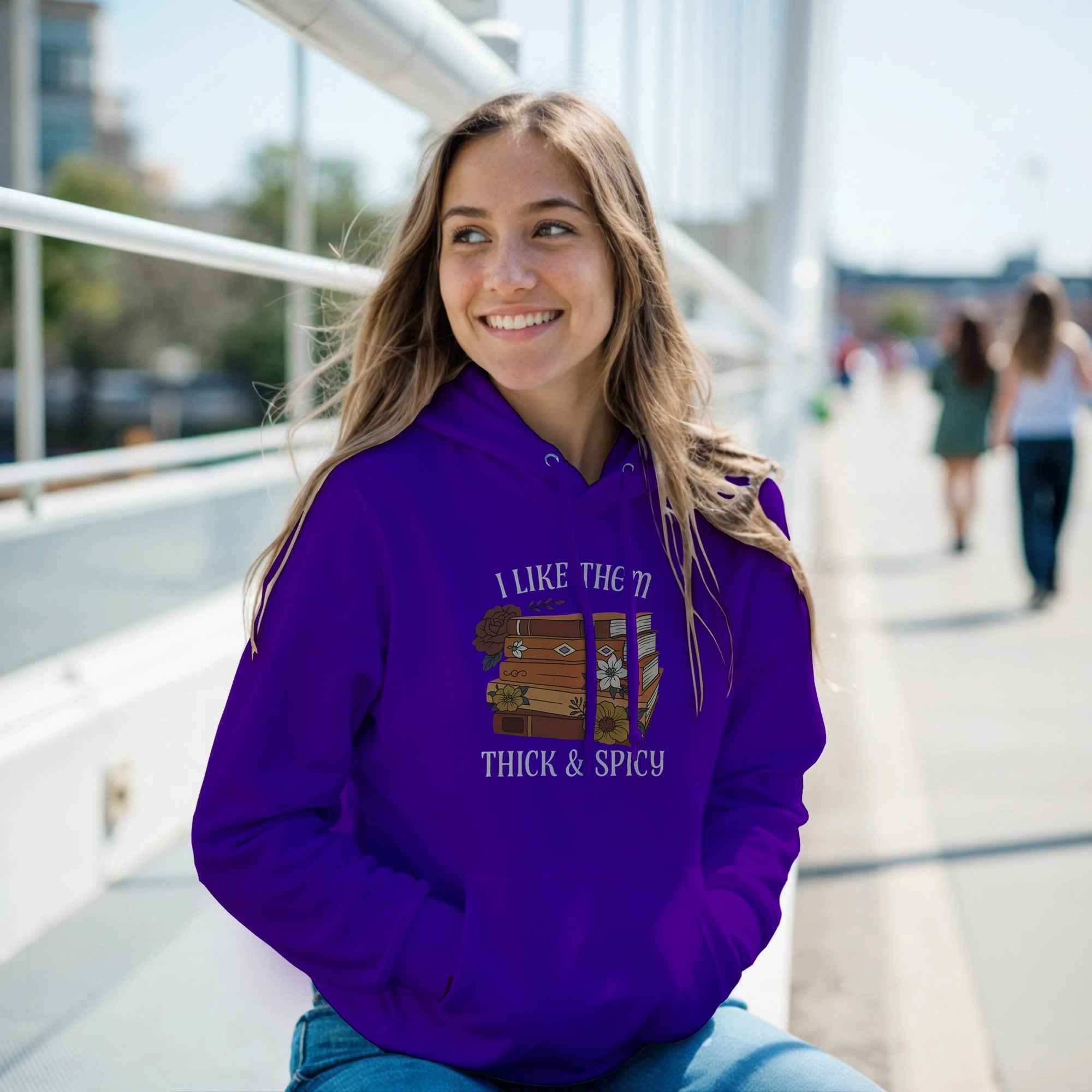 I Like Them Thick & Spicy Hoodie | Funny Book Lover Hoodie | Cozy Spicy Romance Reader Sweatshirt